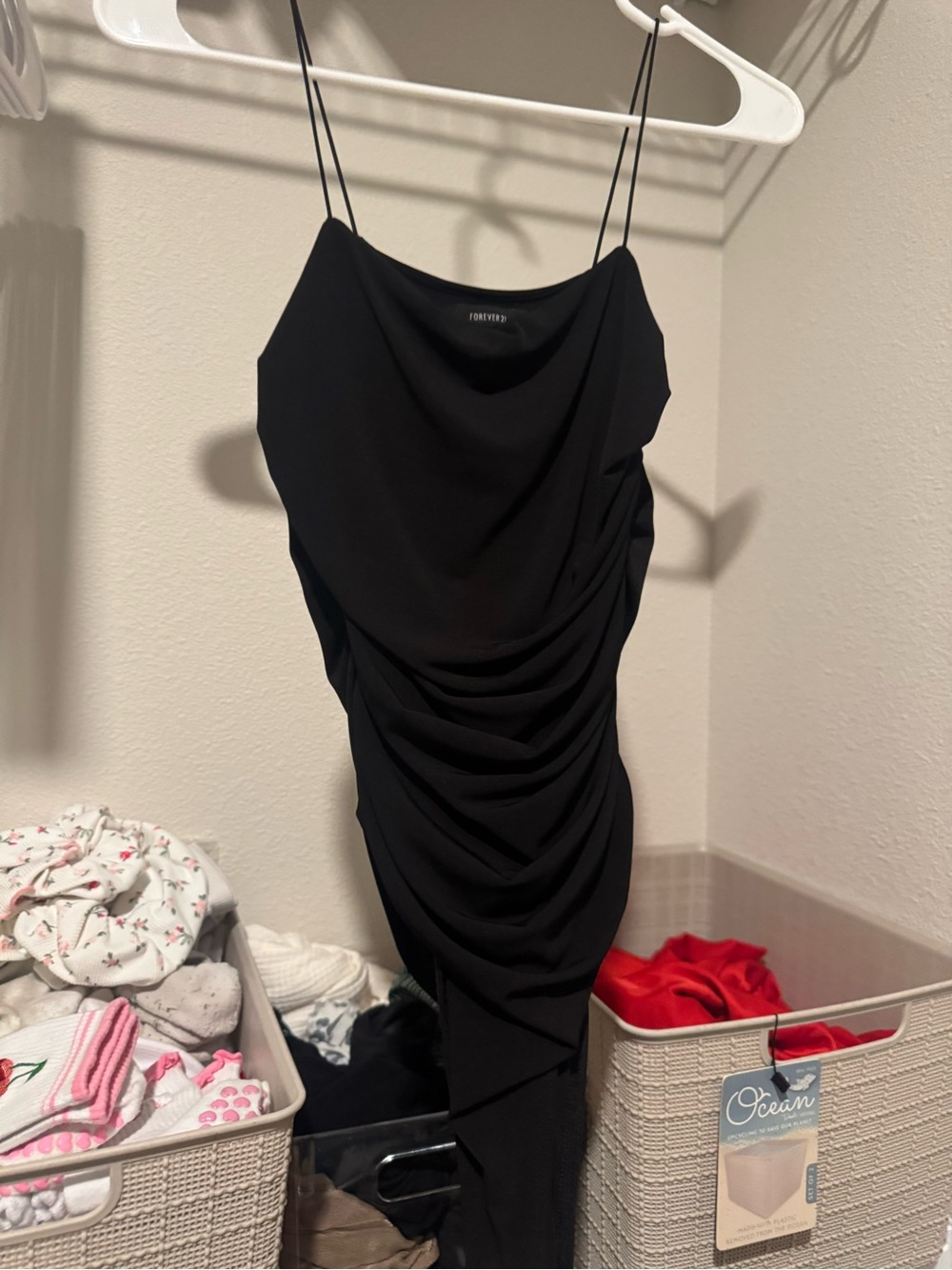 Forever 21 Black Draped Cowl Neck Bodysuit